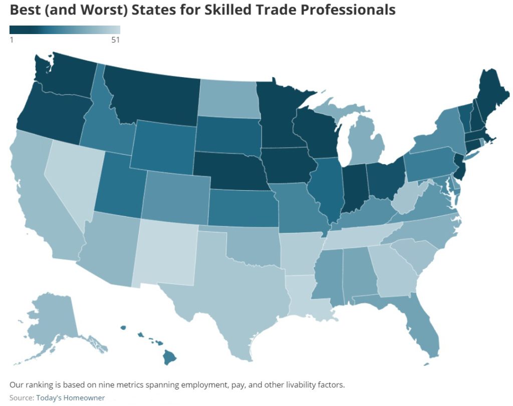Best and Worst States for Skilled Trade Professionals copy